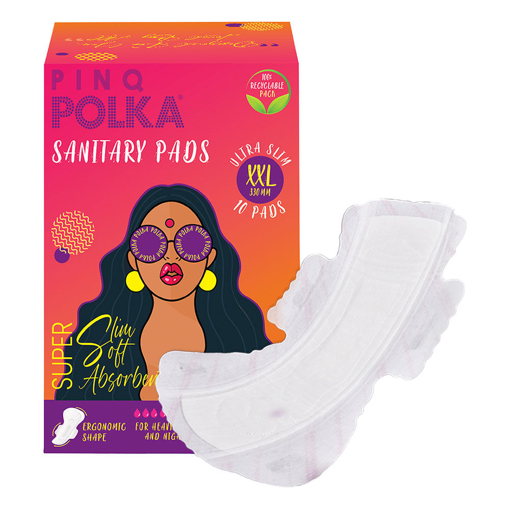 POLKA Ultra Sanitary Pads Organic Cotton Soft Feel Rash Free Wide Back