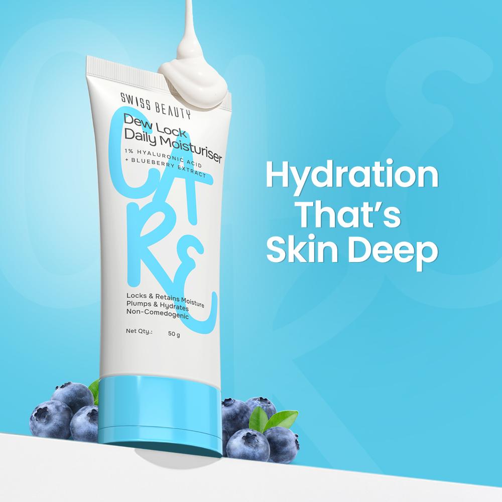 Care Dew Lock Daily Moisturiser - 1% Hyaluronic Acid & Blueberry Extract