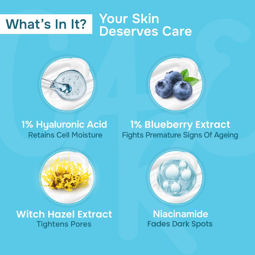 Care Dew Lock Daily Moisturiser - 1% Hyaluronic Acid & Blueberry Extract