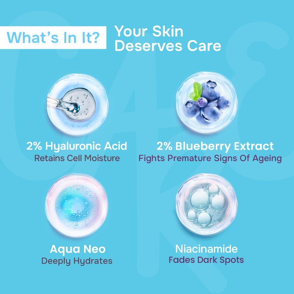 Care Dew Lock Face Serum - 2% Hyaluronic Acid & Blueberry Extract