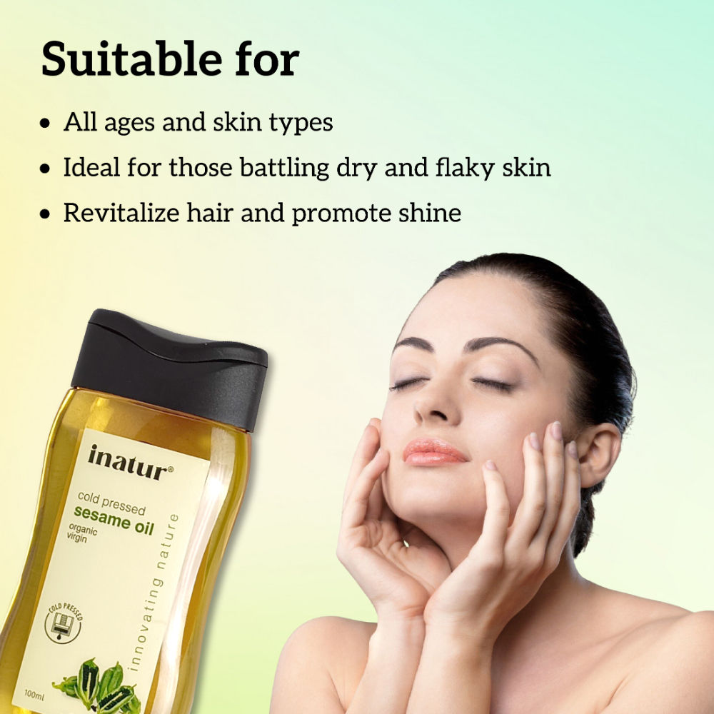 Sesame Oil, 100% Pure, Cold-Pressed, Virgin & Organic, for Skin & Hair Care