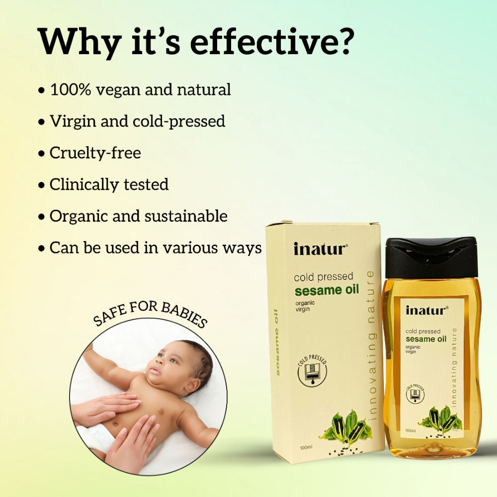 Sesame Oil, 100% Pure, Cold-Pressed, Virgin & Organic, for Skin & Hair Care