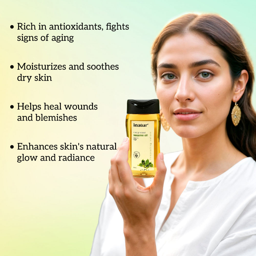Sesame Oil, 100% Pure, Cold-Pressed, Virgin & Organic, for Skin & Hair Care