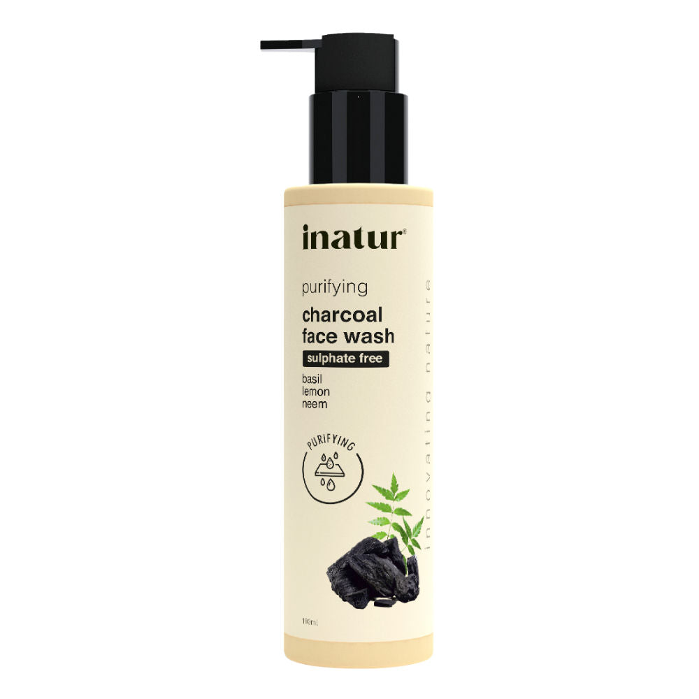 Charcoal Face Wash with Activated Charcoal, Basil & Neem for Deep Cleansing & Purifying