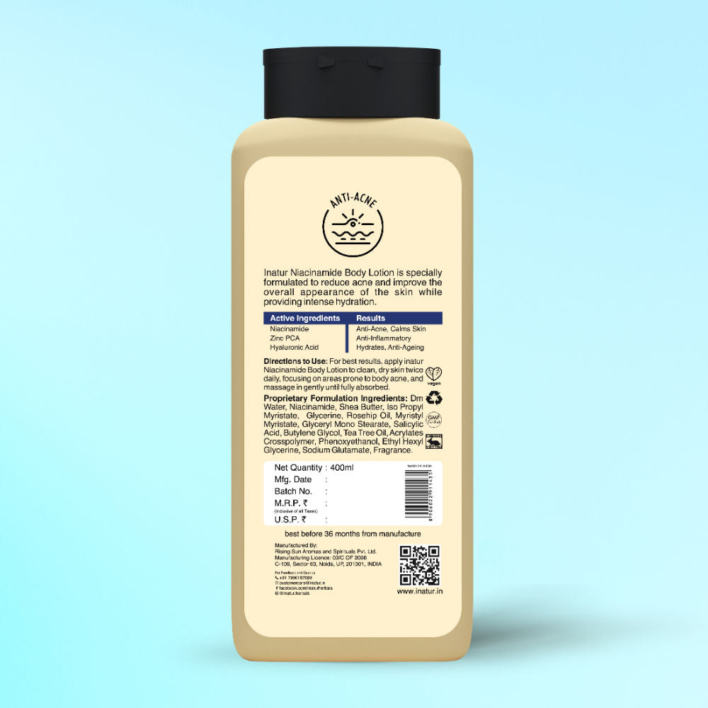 Niacinamide Body Lotion, With 2% Salicylic Acid, Zinc PCA & Hyaluronic Acid, For Clear Skin
