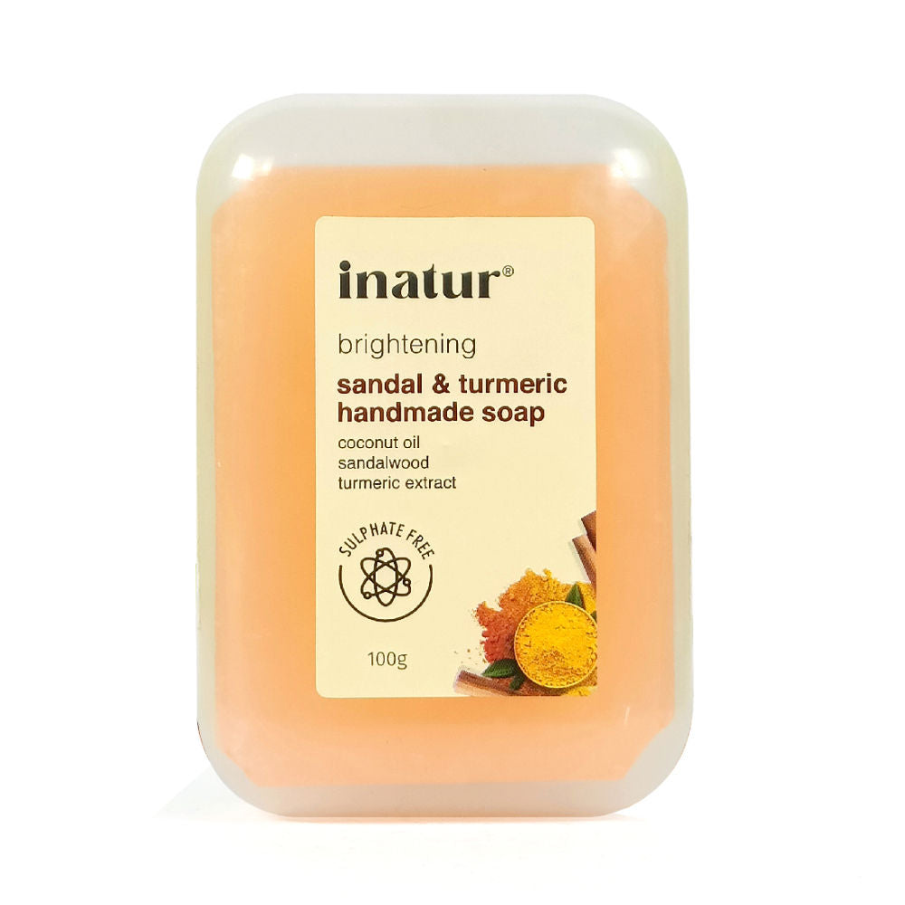 Sandal & Turmeric Soap, 100% Natural & Vegan For Tan Removal & Brightening & All Skin Types