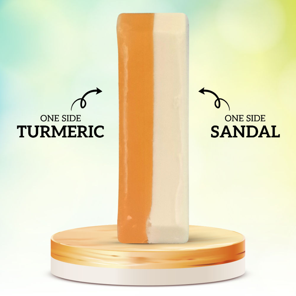 Sandal & Turmeric Soap, 100% Natural & Vegan For Tan Removal & Brightening & All Skin Types