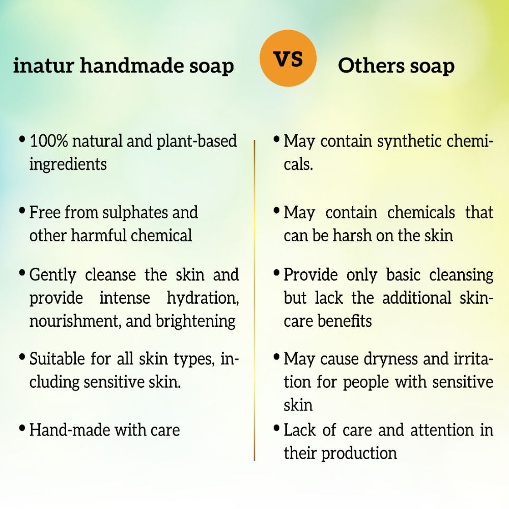 Sandal & Turmeric Soap, 100% Natural & Vegan For Tan Removal & Brightening & All Skin Types
