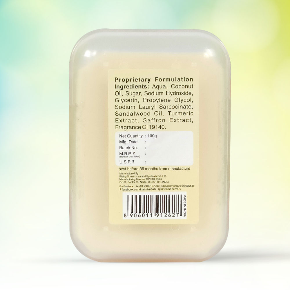 Sandal & Turmeric Soap, 100% Natural & Vegan For Tan Removal & Brightening & All Skin Types