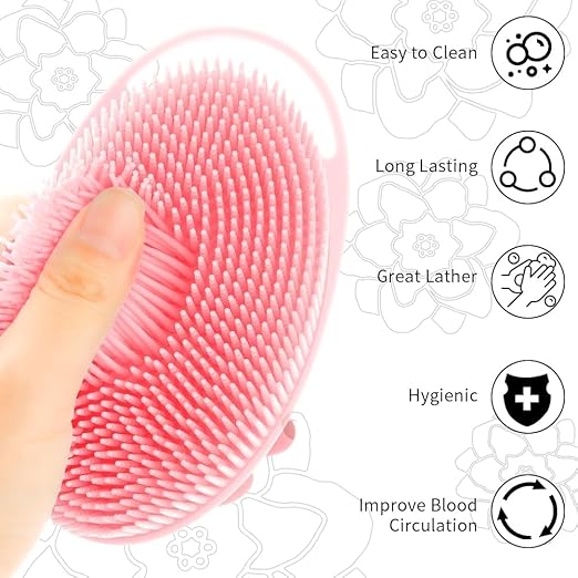 Silicone Bath Brush Soft Body Wash Bathing Scrubber