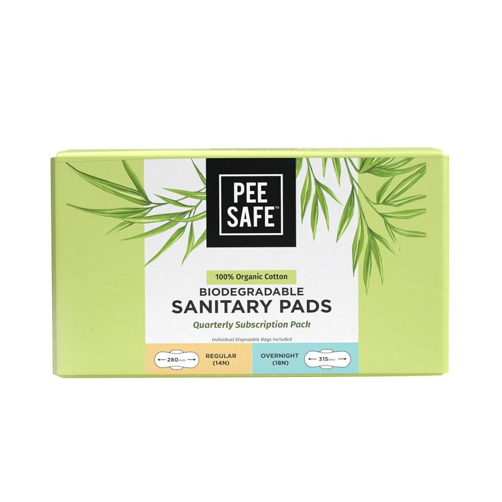 100% Organic Cotton Sanitary Pads Quarterly Pack (14 Regular Pads & 18 Overnight Pads)
