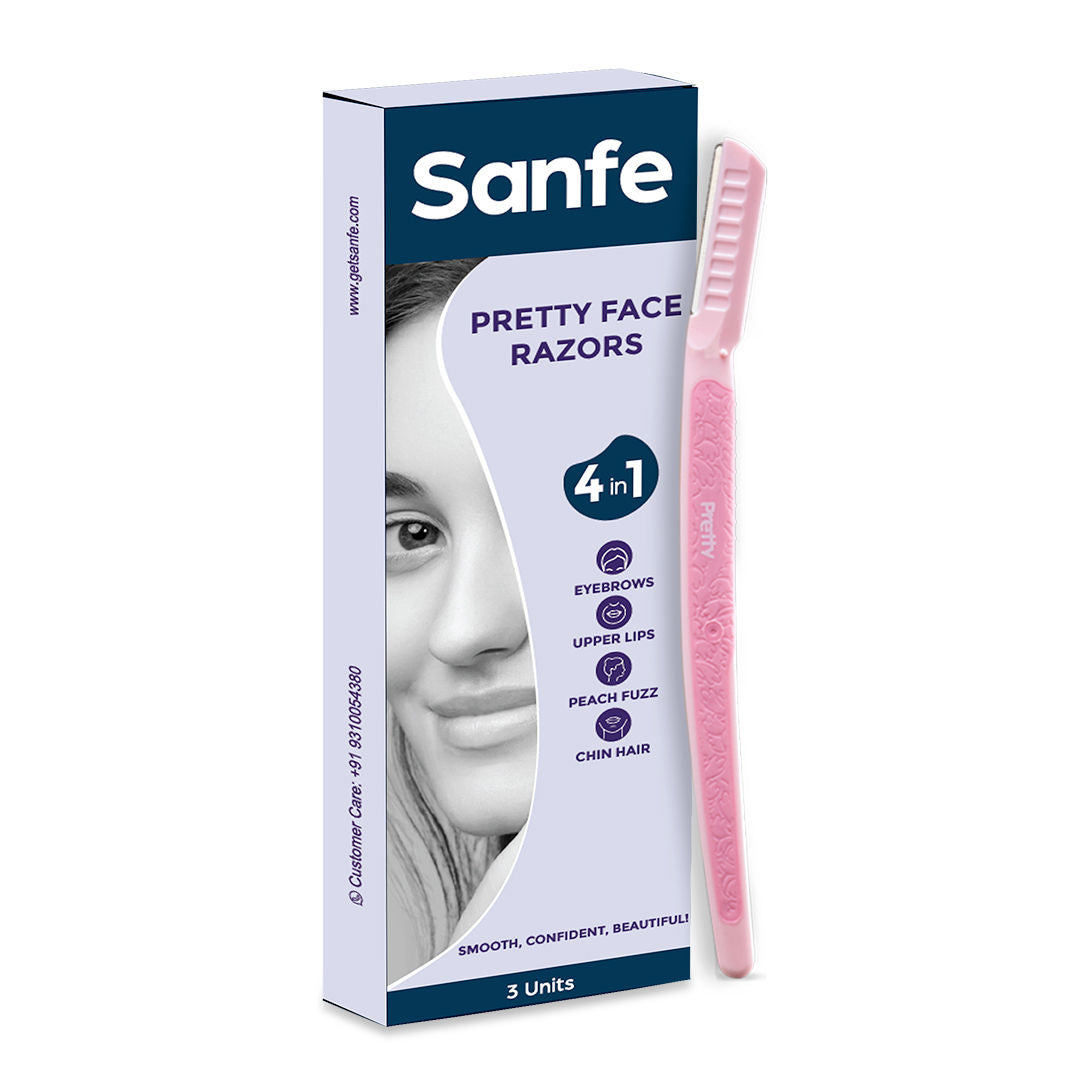 Pretty Face Razor For Women, Eyebrow & Upper Lip Hair Remover, Facial Trimmer Tool