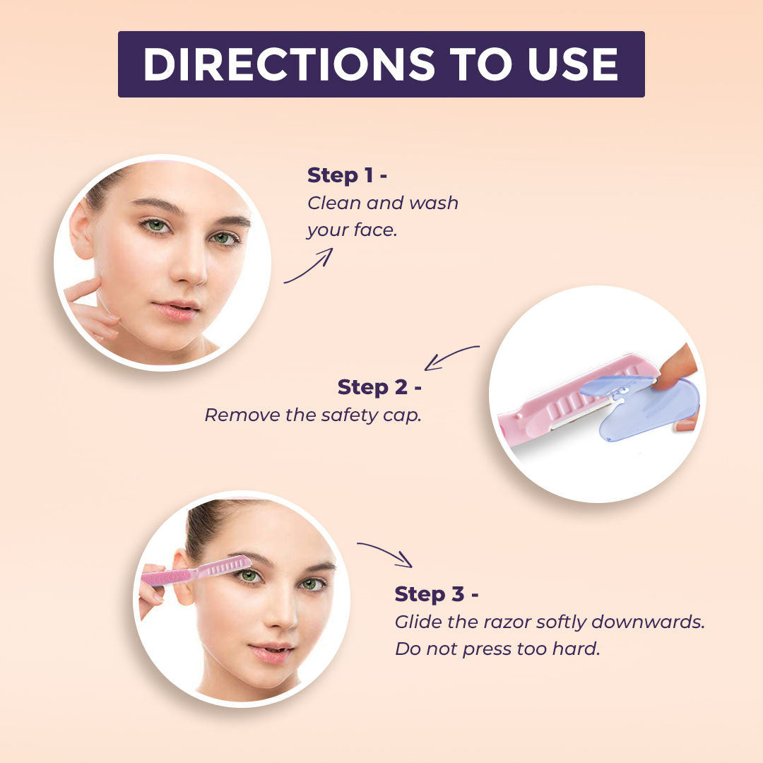 Pretty Face Razor For Women, Eyebrow & Upper Lip Hair Remover, Facial Trimmer Tool