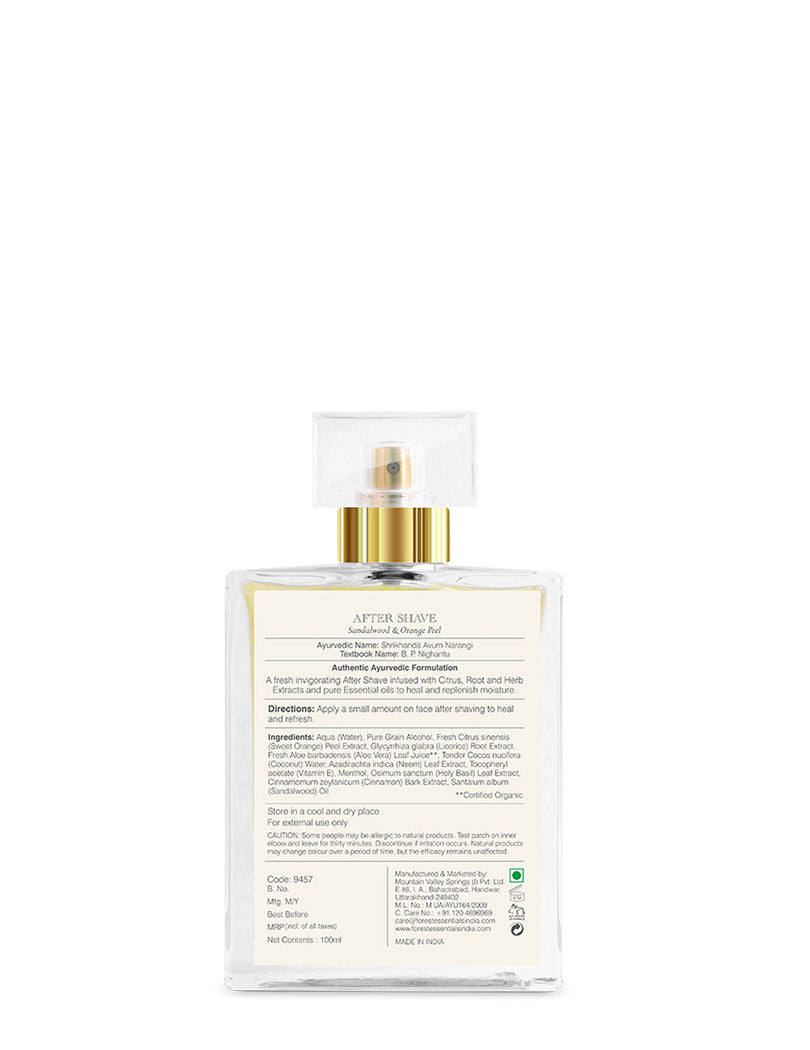 Aftershave Spray with Sandalwood & Orange Peel - With Aloe Vera For Him