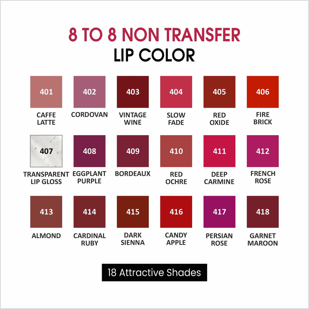 8 To 8 Non Transfer Lip Color