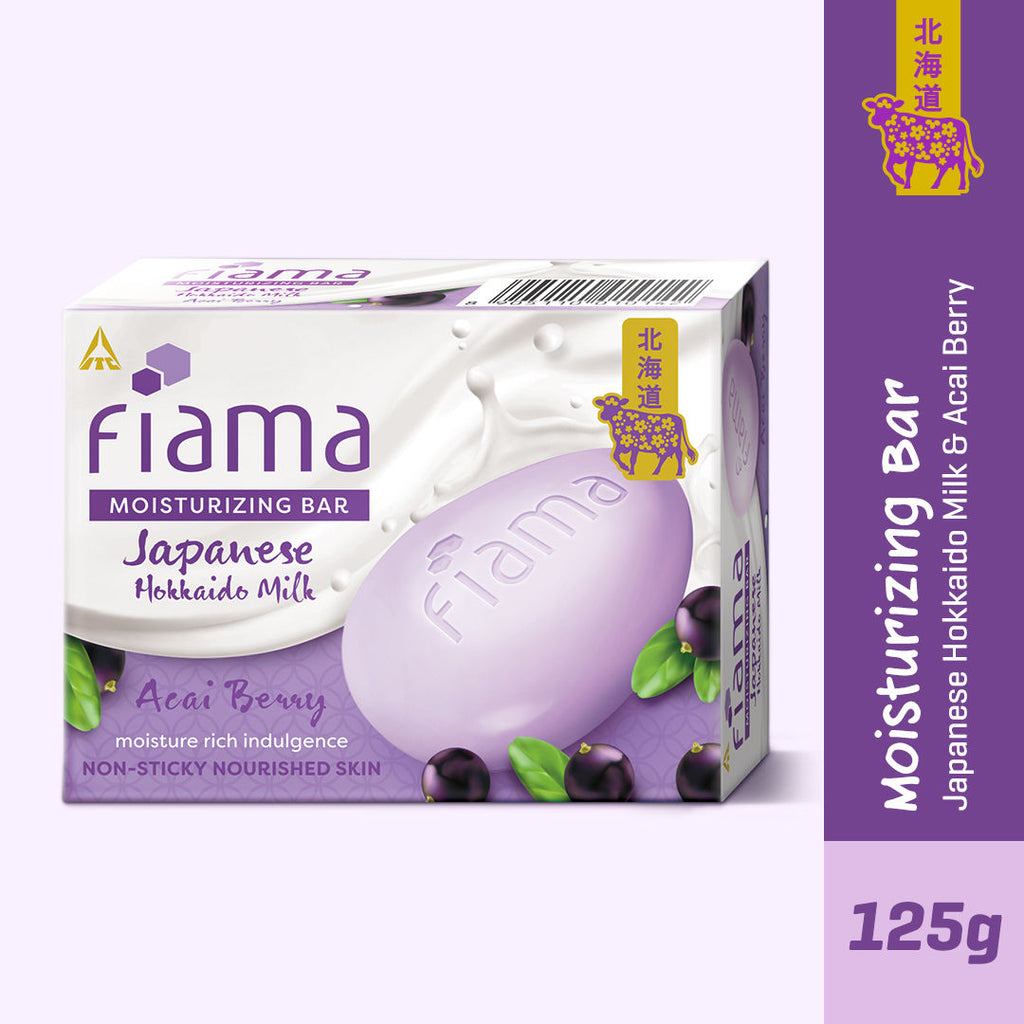 Skin Barrier Strengthening Moisturizing Soap Bar Japanese Hokkaido Milk, Acai Berry