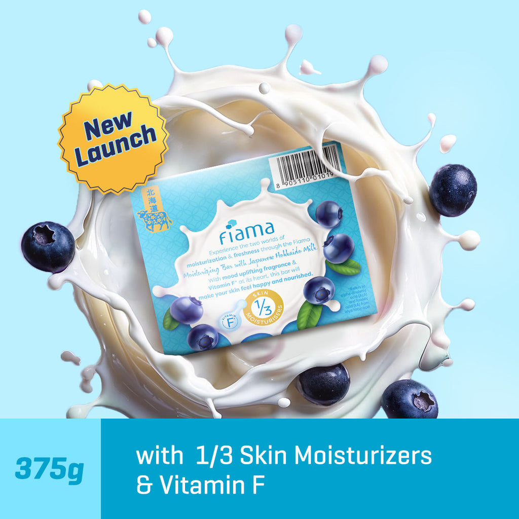 Skin Barrier Strengthening Moisturizing Soap Bar Japanese Hokkaido Milk, Blueberry