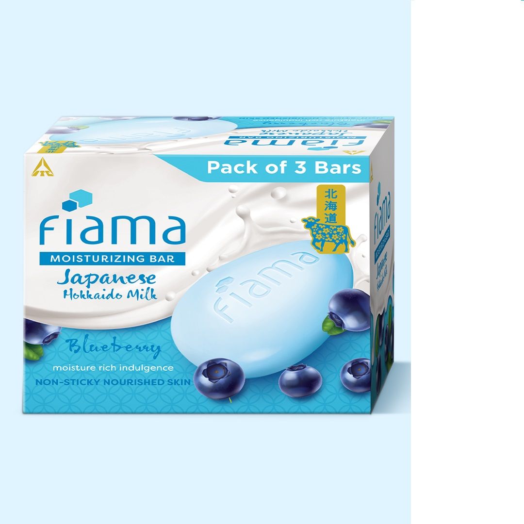 Skin Barrier Strengthening Moisturizing Soap Bar Japanese Hokkaido Milk, Blueberry