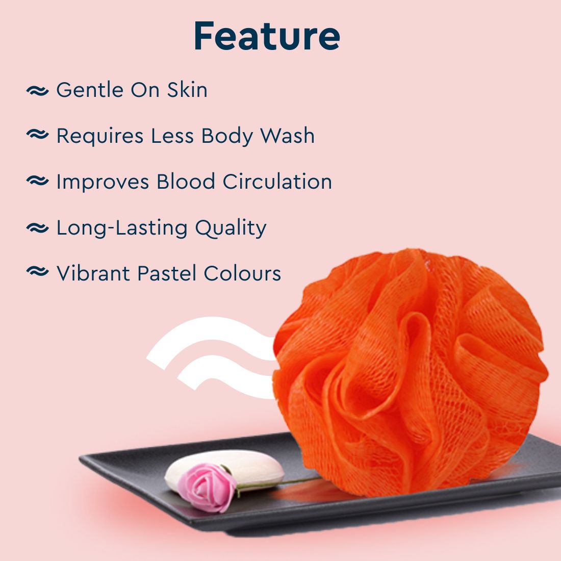Plastic Bath Sponge Round Loose Loofah - Color May Vary