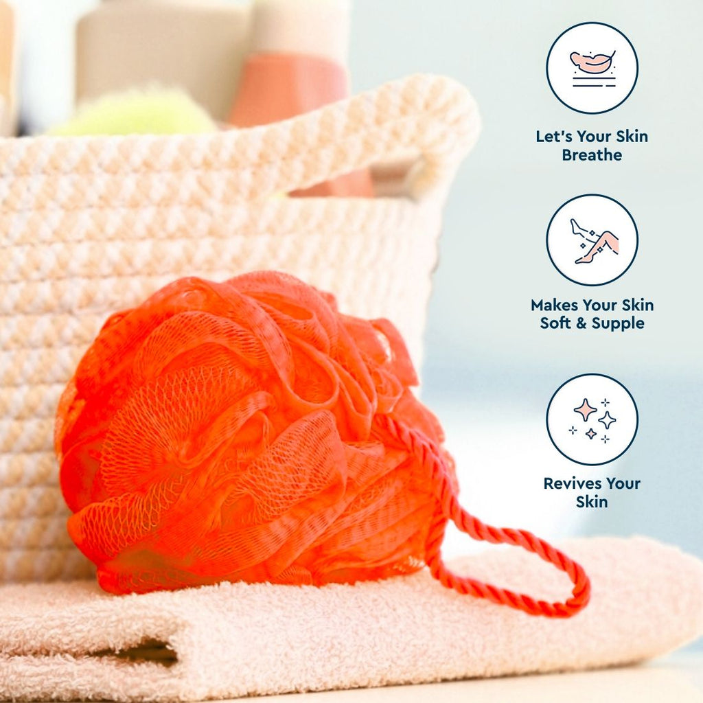 Plastic Bath Sponge Round Loose Loofah - Color May Vary