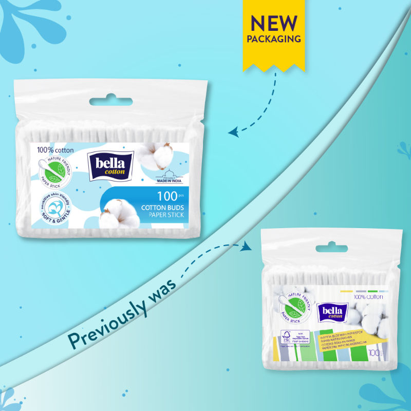 Cotton Buds with Paper Stick, Soft and Gentle, 100% Cotton, Nature Friendly
