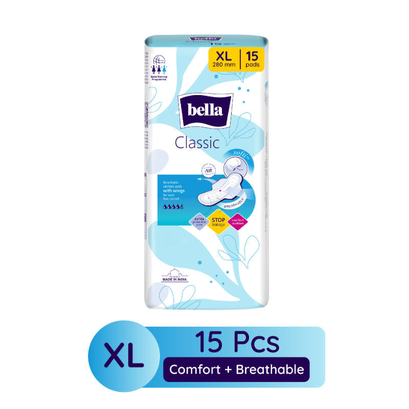 Classic Softi Breathable Sanitary XL Pads With Wings, Heavy Flow