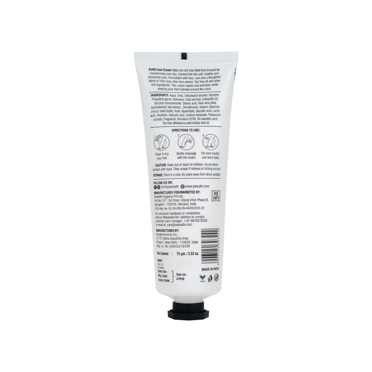 10% Urea Natural AHAs Foot Cream - 1% Salicylic Acid Shea Butter Tea Tree Oil Aloevera Extract