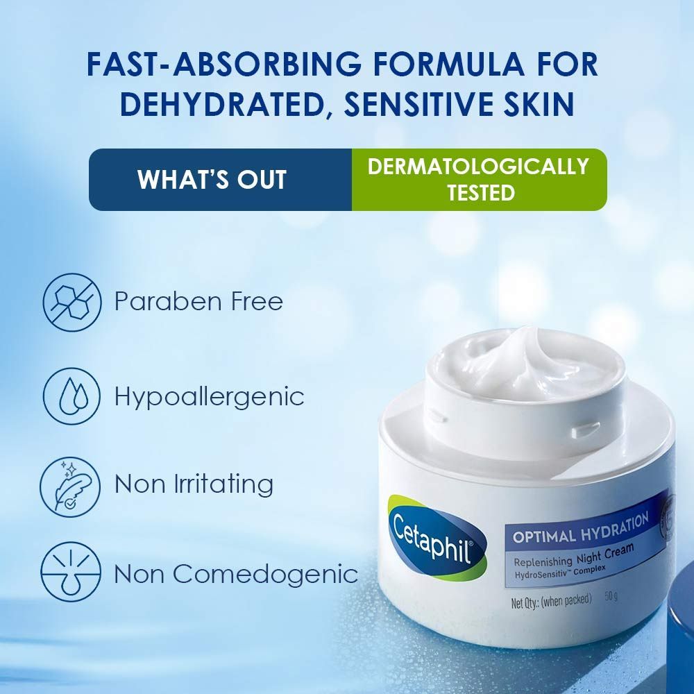 Optimal Hydration Night Cream, Lightweight, Skin Barrier Protection with Hyaluronic Acid