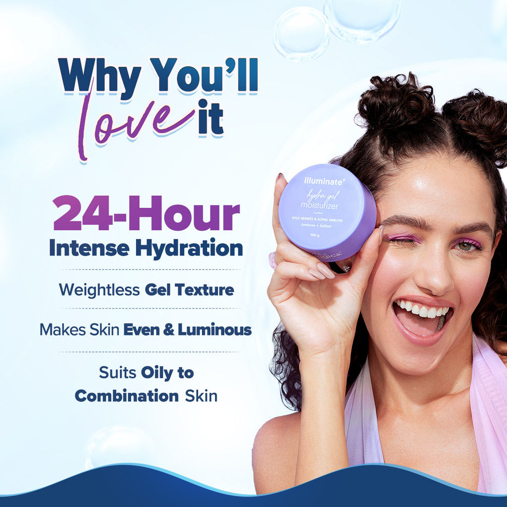 Illuminate + Hydra Gel Moisturizer With Alpha Arbutin For 24 Hour Intense Hydration