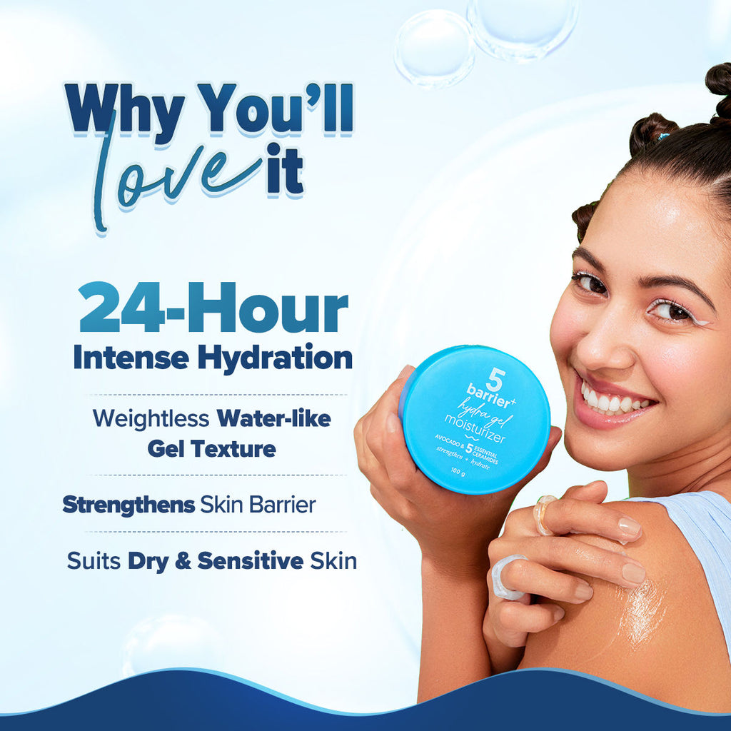 Barrier+ Hydra Gel Moisturizer With 5 Ceramides & Avocado For 24 Hour Intense Hydration