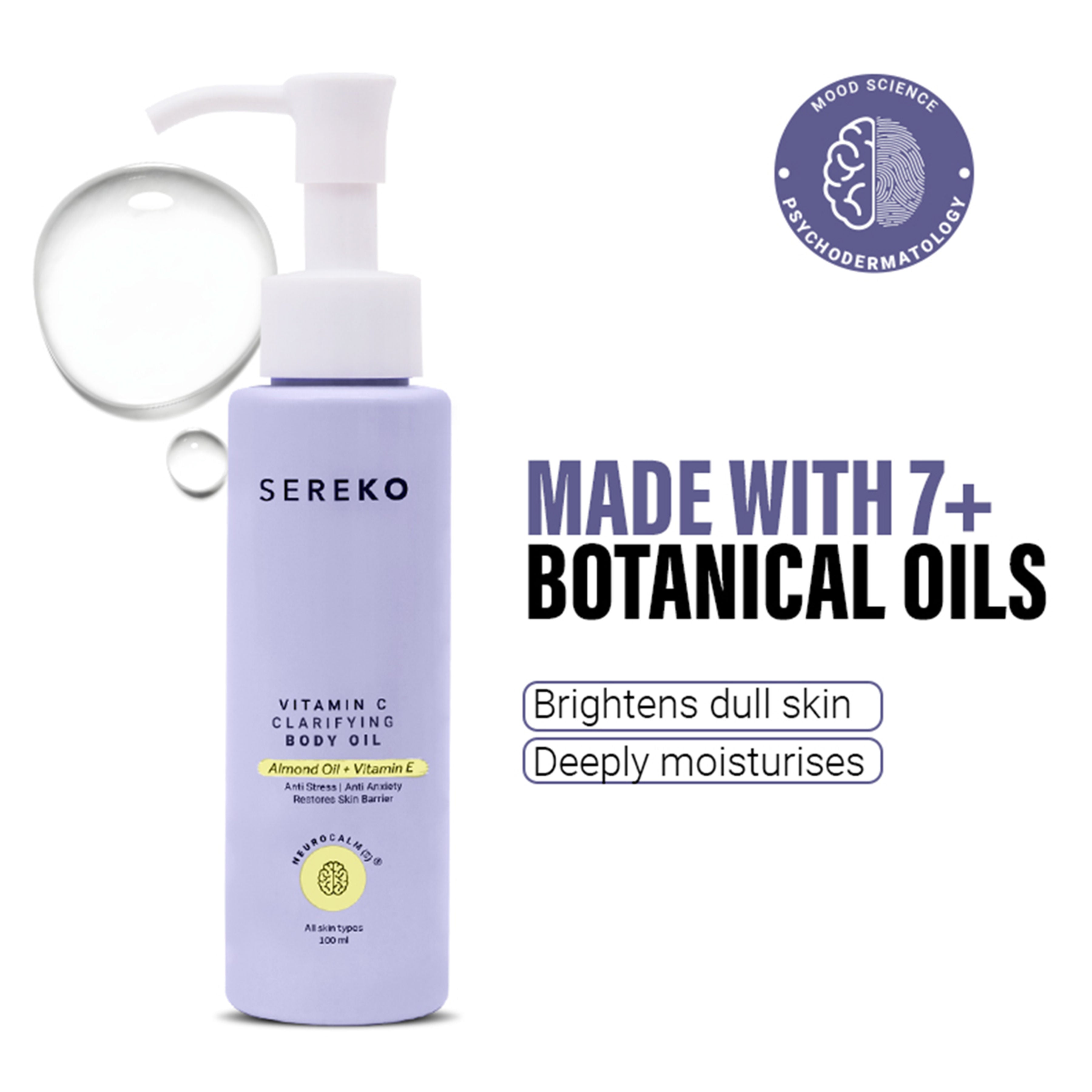Vit C Brightening Body Oil for Glowing Skin-Intense Moisture, Non-Greasy