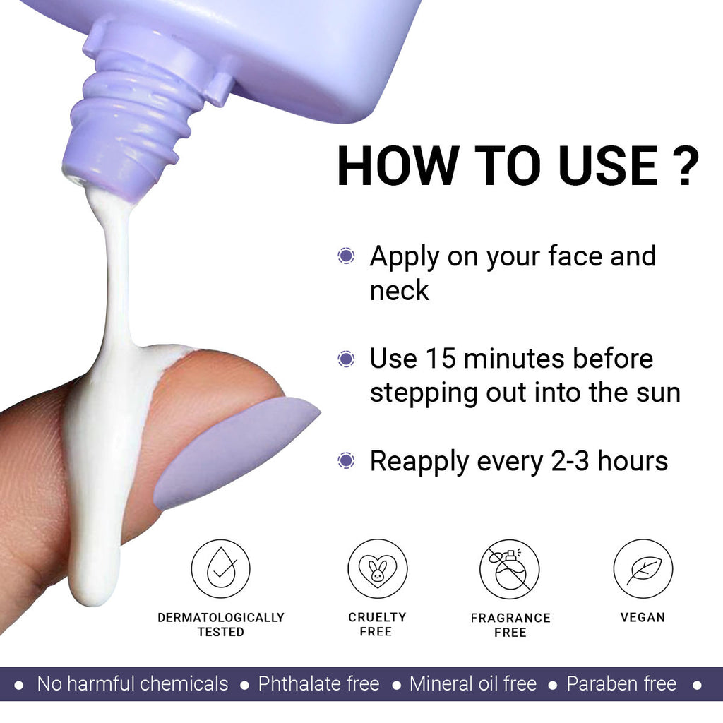 Spf 50 Pa++++ Face Sunscreen Lightweight, No White Cast, Water Resistant With Cica