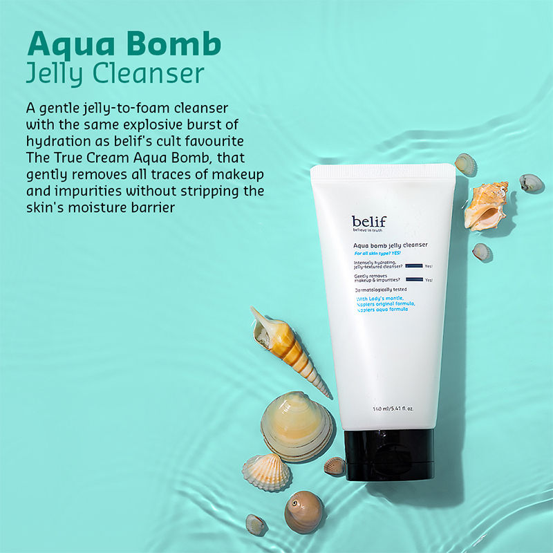 Aqua Bomb Jelly Cleanser - Hydrating Vegan Korean Gentle Face Wash & & Makeup Remover