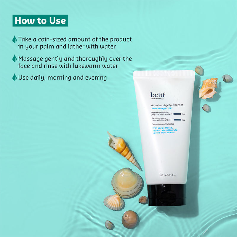 Aqua Bomb Jelly Cleanser - Hydrating Vegan Korean Gentle Face Wash & & Makeup Remover