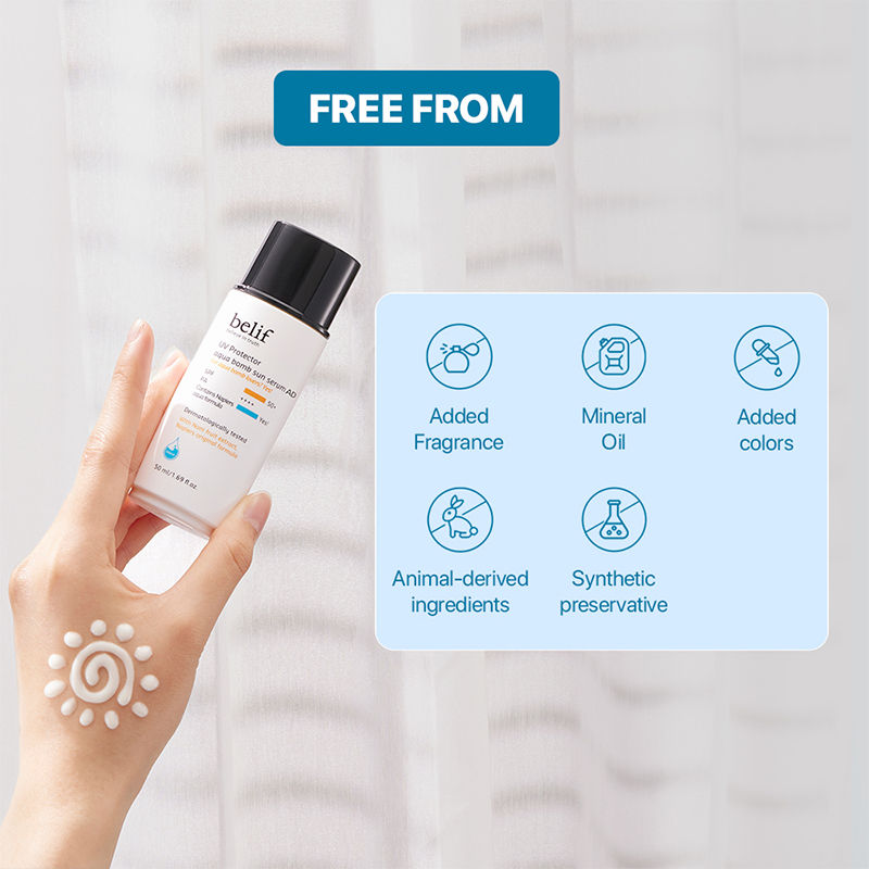 UV Protector Aqua Bomb Vegan Korean Face Sunscreen Serum SPF50+ with Niacinamide,No White Cast