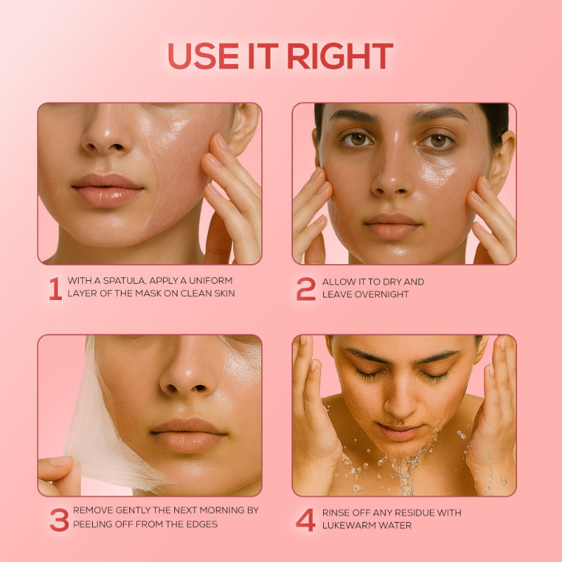 RENEE Pink Therapy Collagen Night Wrapping Face Mask For Young Skin, Hyaluronic Acid Infused