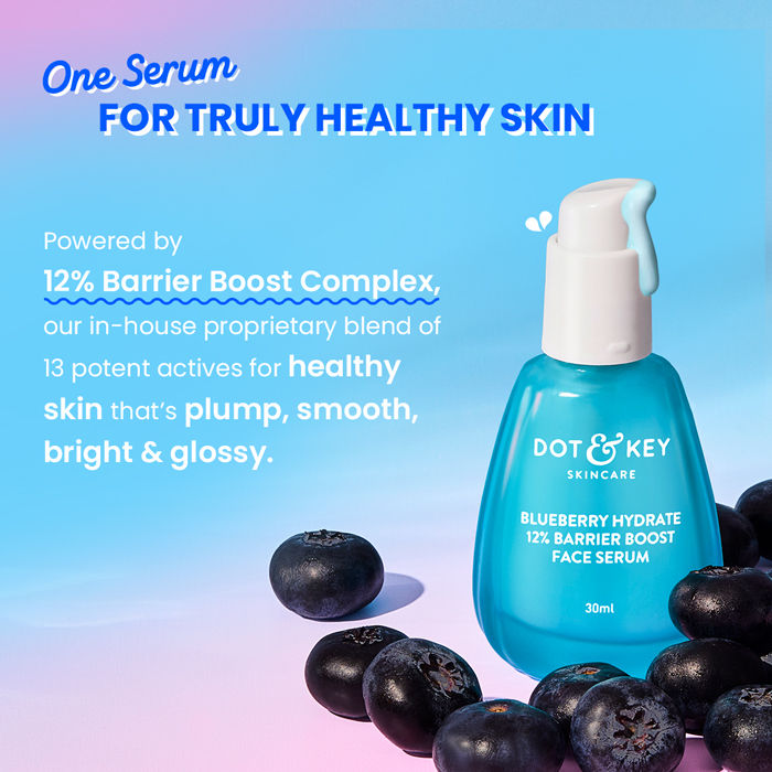 Blueberry Hydrate 12% Barrier Boost Serum, With 7 Ceramides, Heals Dry, Damaged Skin