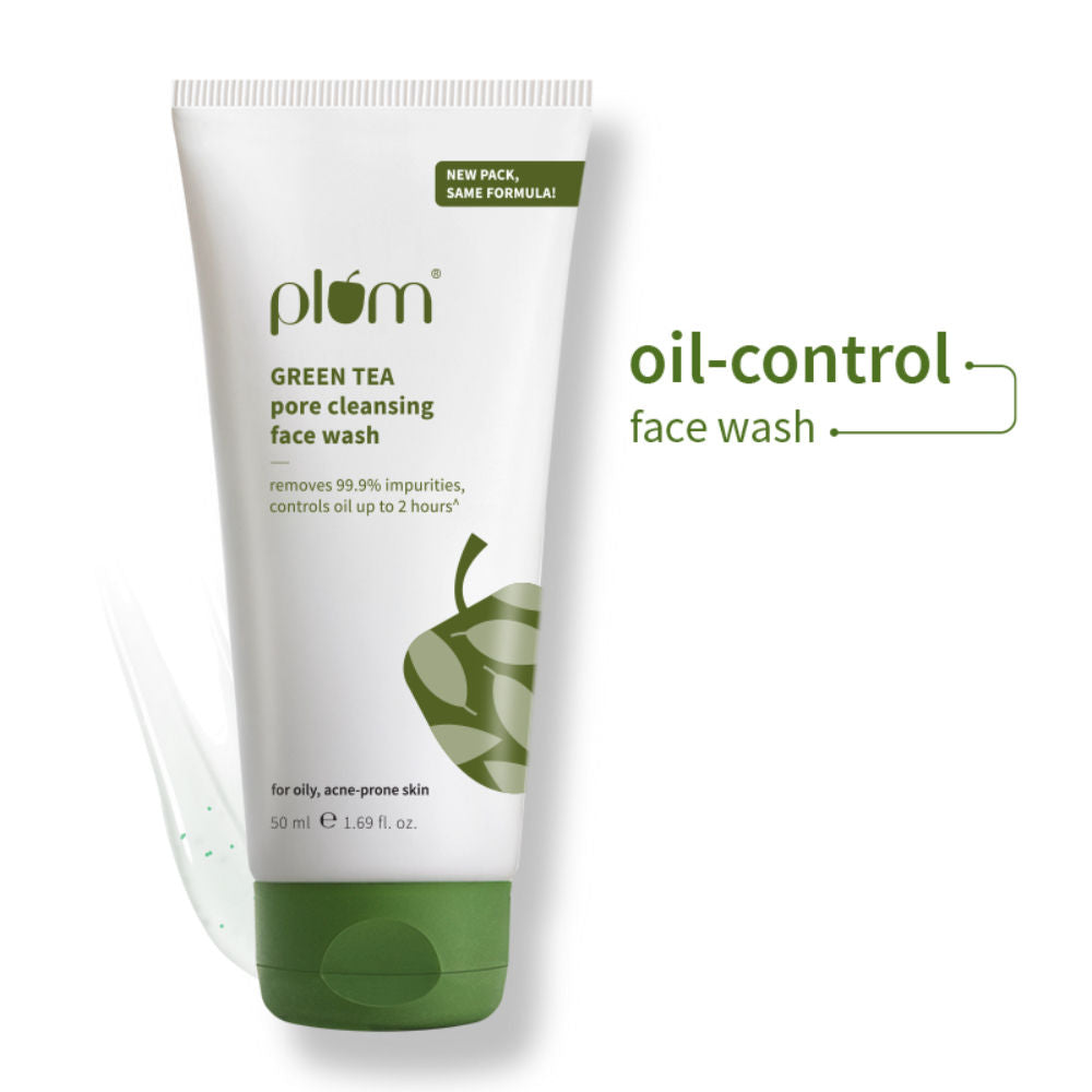 Green Tea Pore Cleansing Gel Face Wash With Glycolic Acid - Fights Acne &OilForClearSkin