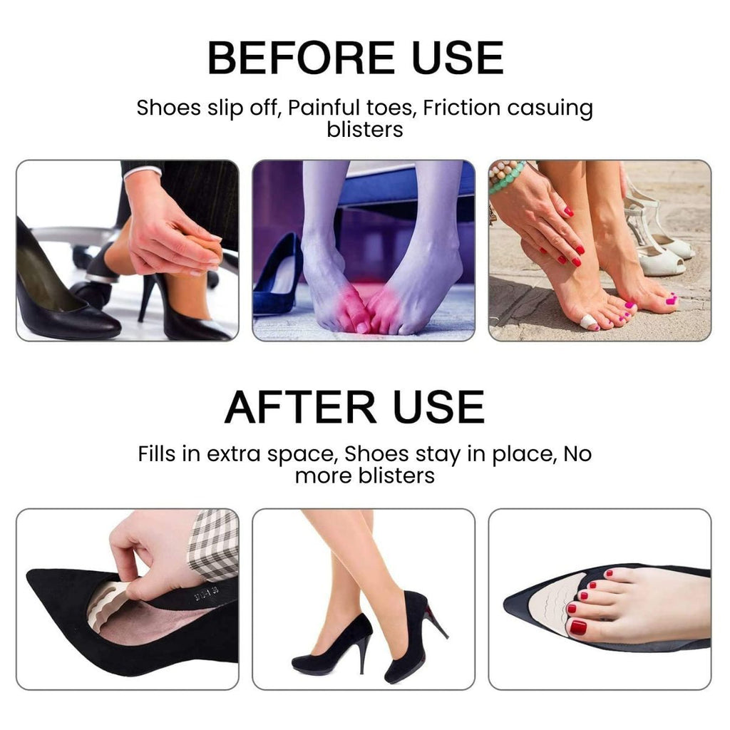 Shoe Fillers 1 Pair Triangular Toe Liner Cushions Shoe Bite Protector Pad Foam Inserts