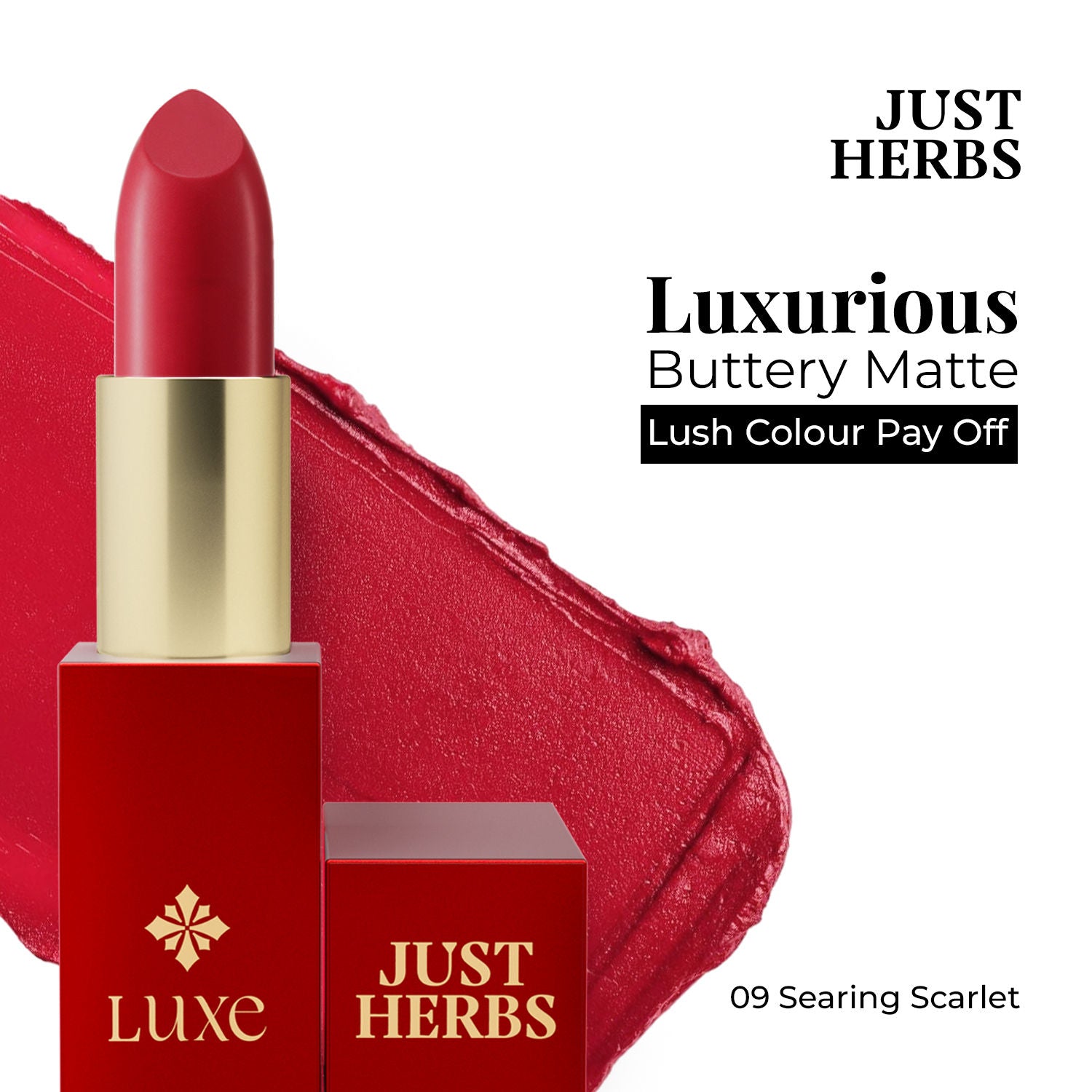 Luxe Satin Melt High Shine Lipstick - 09 Searing Scarlet