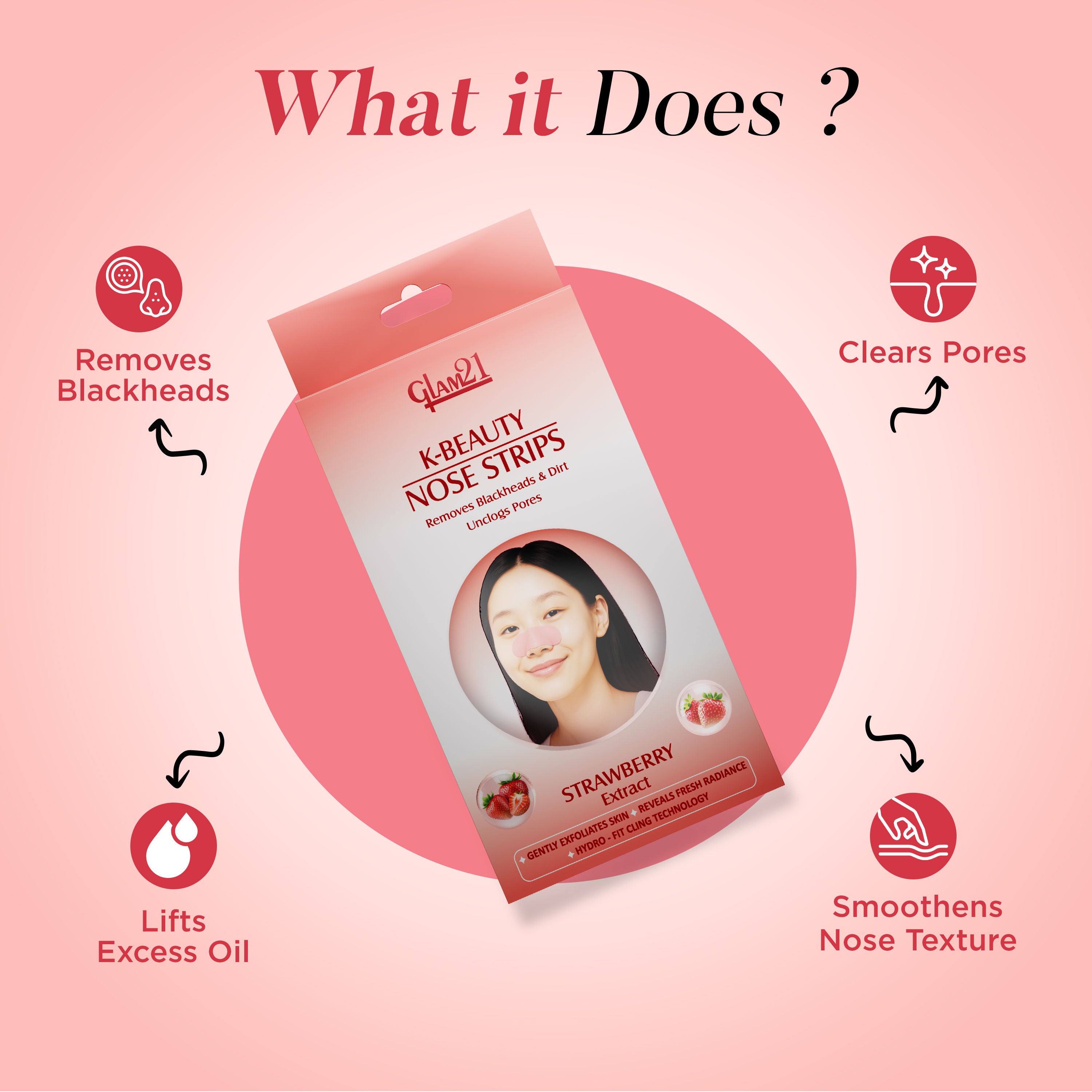 K-Beauty Nose Strips - Strawberry