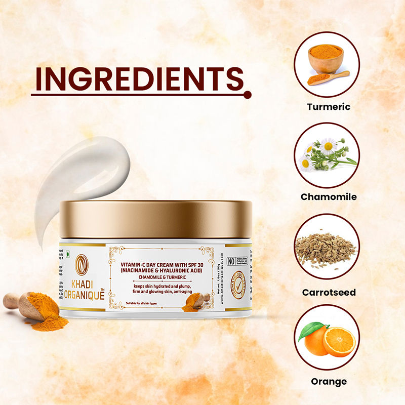 Vitamin C Day Cream with SPF 30 Sun Protection for Oily & Dry Skin