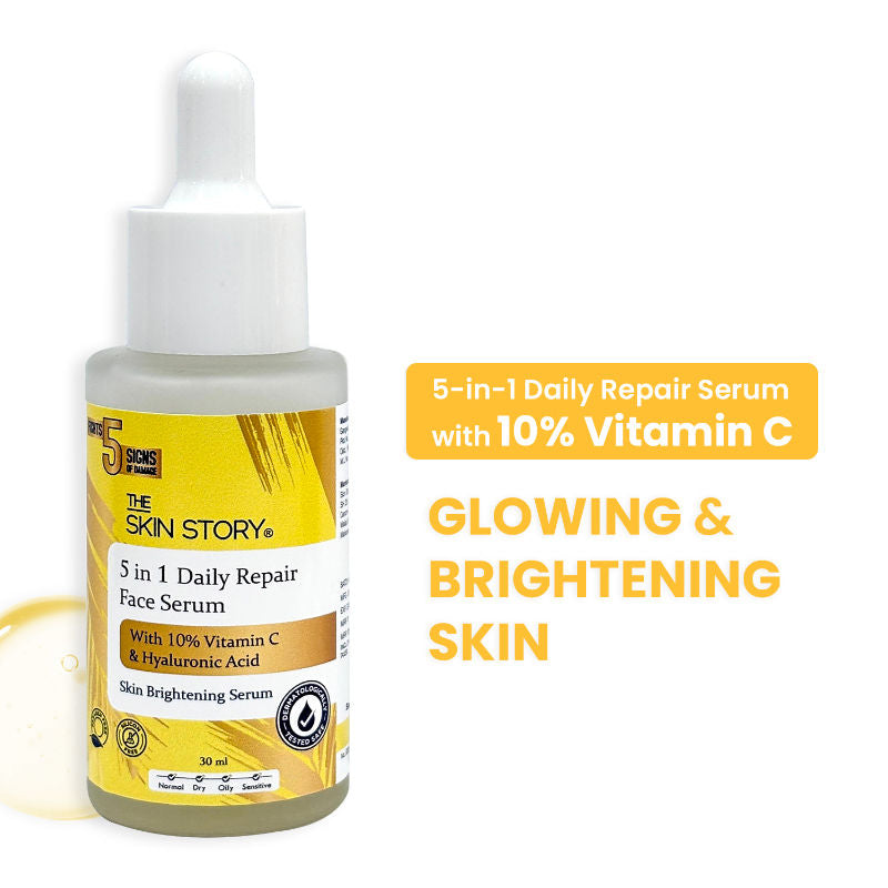 10% Vitamin C Skin Brightening Face Serum With Hyaluronic Acid For Glowing Firm Skin