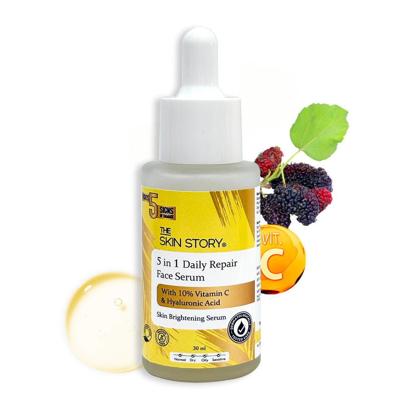 10% Vitamin C Skin Brightening Face Serum With Hyaluronic Acid For Glowing Firm Skin