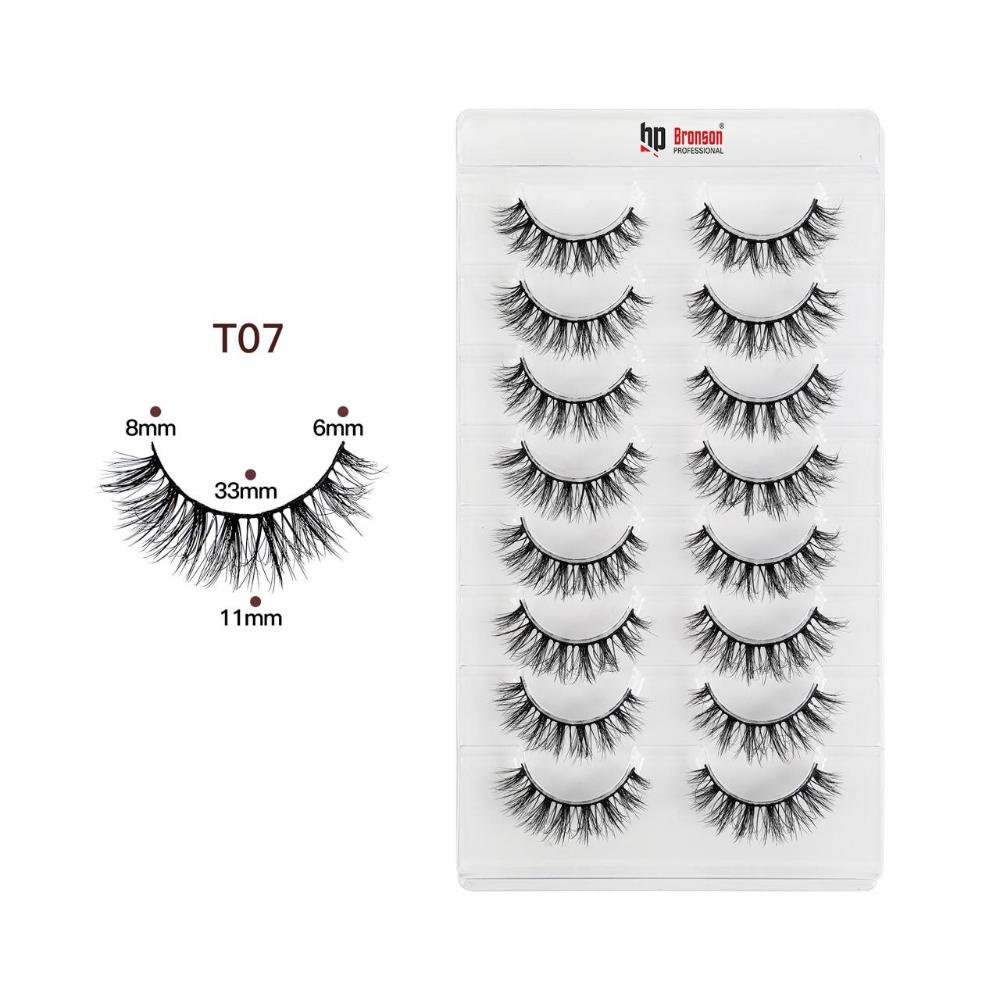 Eyelash set 3D false long and natural eye makeup 8 pairs No. T07