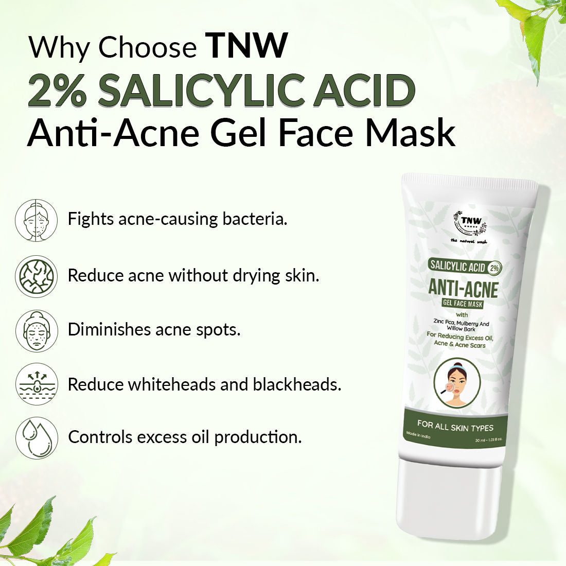2% Salicylic Acid Anti-Acne Gel Face Mask