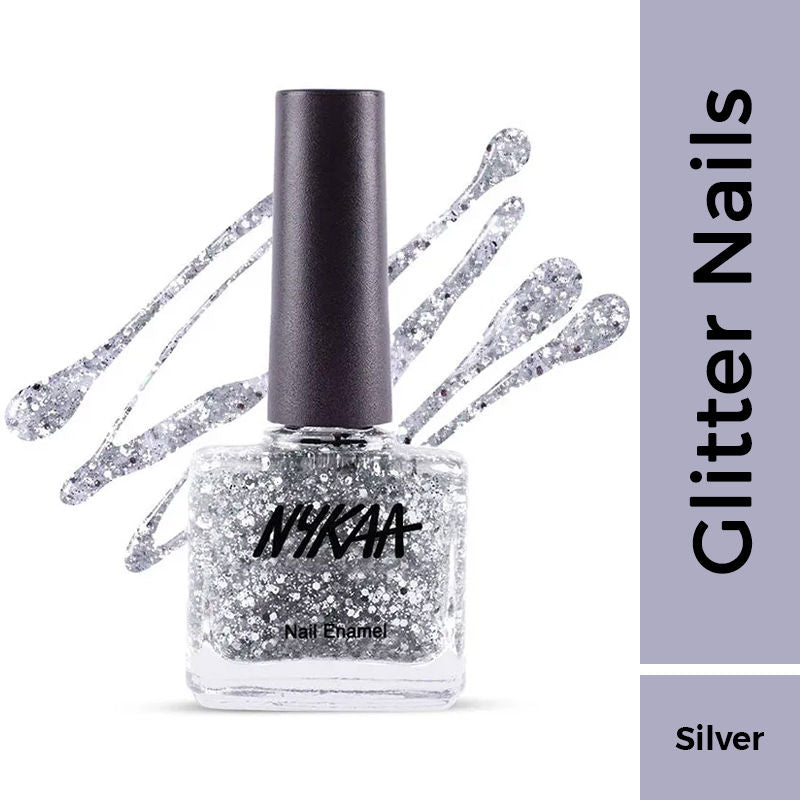 Star Studded Glitter Coat Nail Enamel - Silver Snow 227