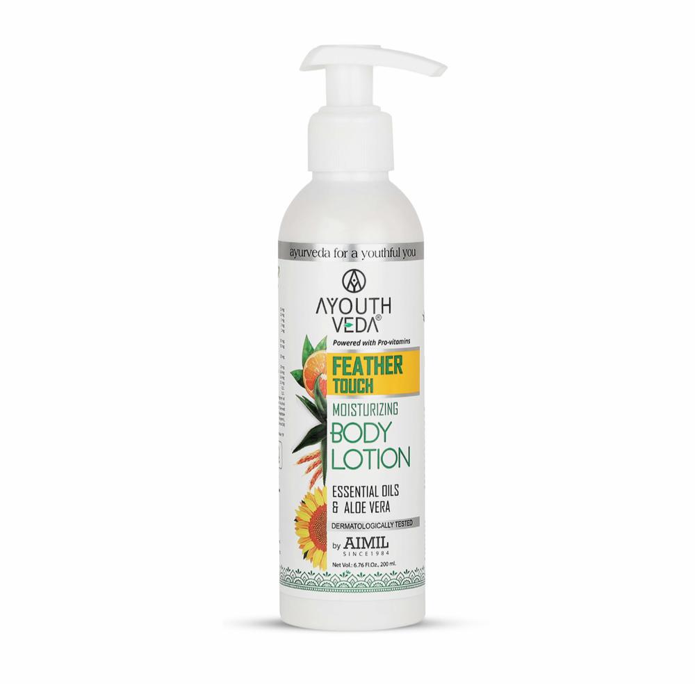 Feather Touch Moisturizing Body Lotion with 5 Essential Oils & Aloe Vera for Soft Skin
