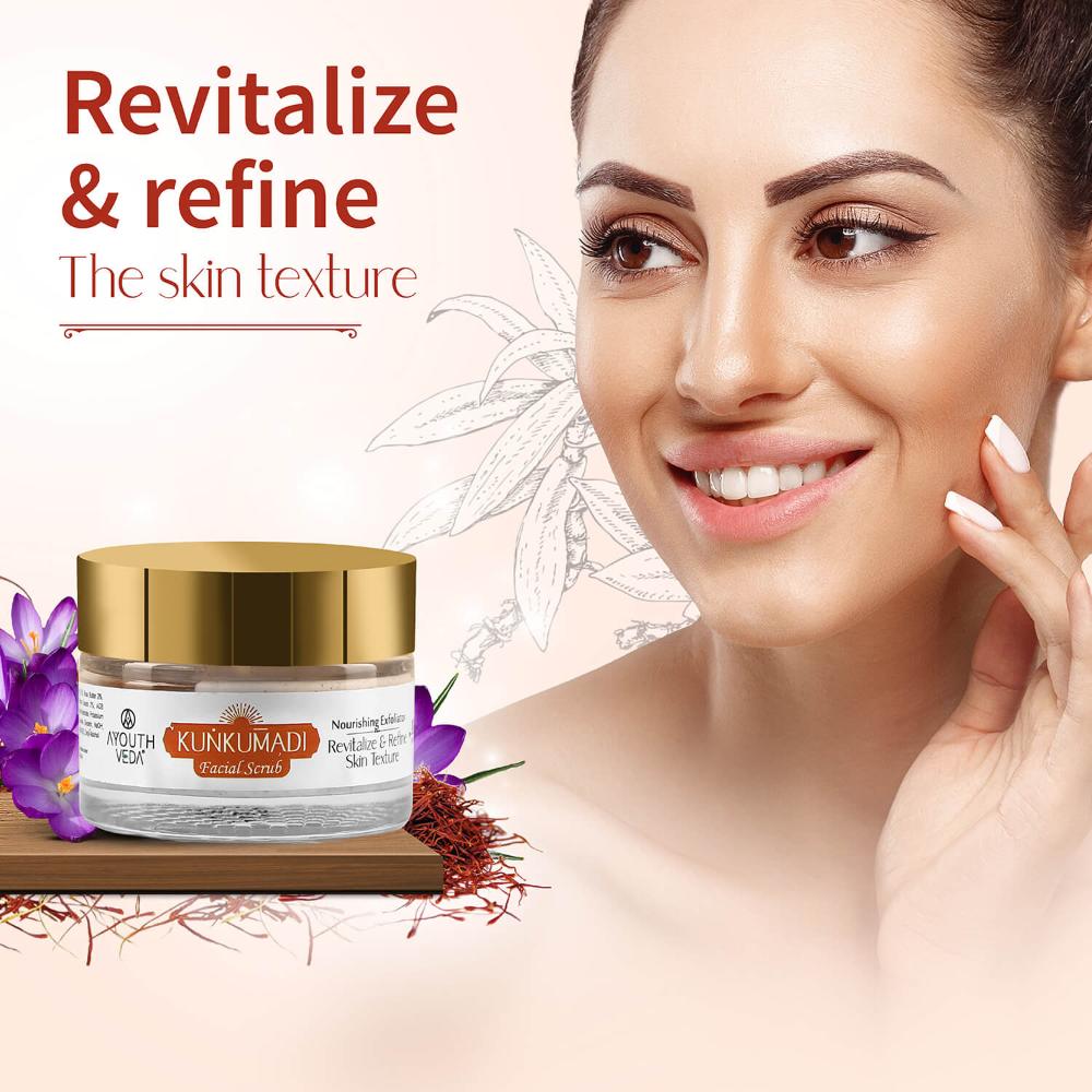 Kunkumadi Face Scrub with Walnut Finest Kashmiri Saffron & Sunflower