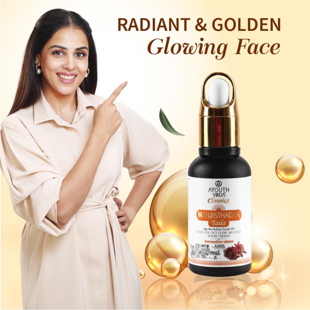 Manjisthadya Taila with Goat Milk & Herbs to Nourish Skin & Fade Blemishes